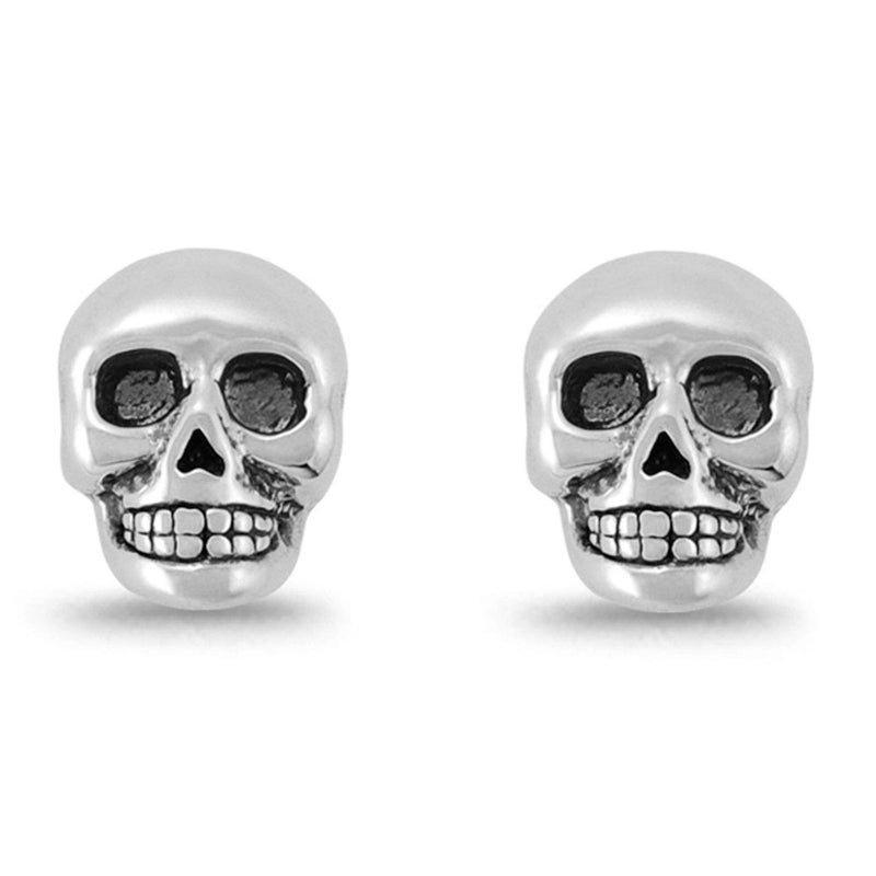 Boma Jewelry Sterling Silver Skull Skeleton Stud Earrings - Image 1